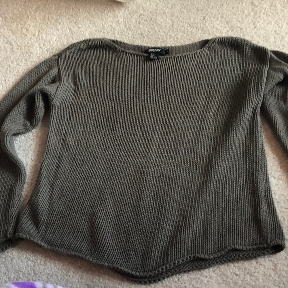 Grey Chunky Knit, boatneck DKNY sweater